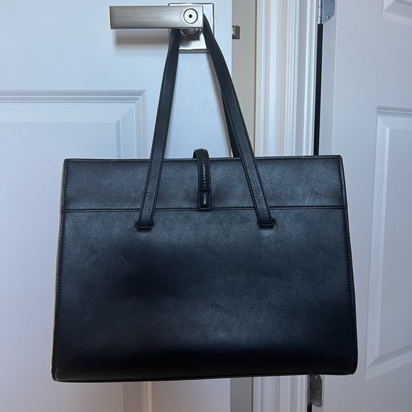 Mango black leather tote bag 15” by 11.5” by 5.5” - Picture 3 of 7